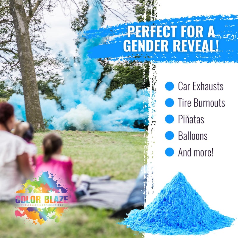 Color Blaze Holi Colored Powder - 5 lbs of Blue Powdered Color - for Fun Runs, Color Toss, Rangoli, Powder War, Backyard Party & Festivals - Pack of 1 Colorful Bag - 5 Pounds in Bulk - Blue - Image 5